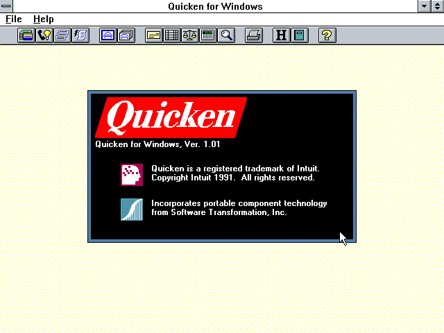 Quicken 1 for Windows - About